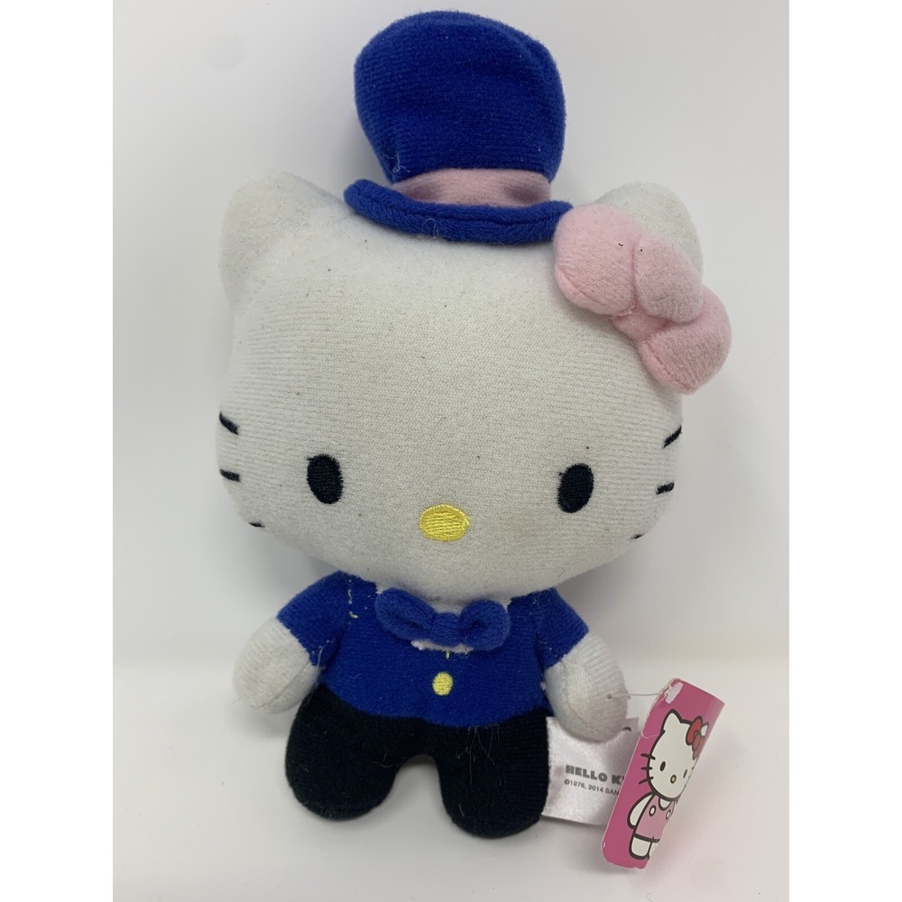 Hello Kitty Blue Tuxedo/Top Hat Circus Small 6.5‎ inch Plush New with Tags